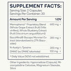 Focus - Premium Cognitive Enhancement Supplement with Natural Nootropics - Memophenol, Bacopa, & DMAE - 60 Veggie Capsules (Focus)