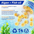 Vegan Omega-3 Gummies 1000mg + Turmeric - Omega 3 Fish Oil Alternative for Adults - Algae DHA 600mg & EPA 300mg, Vitamins A, C, E, Zinc & MSM, Sugar Free, 120 Cts