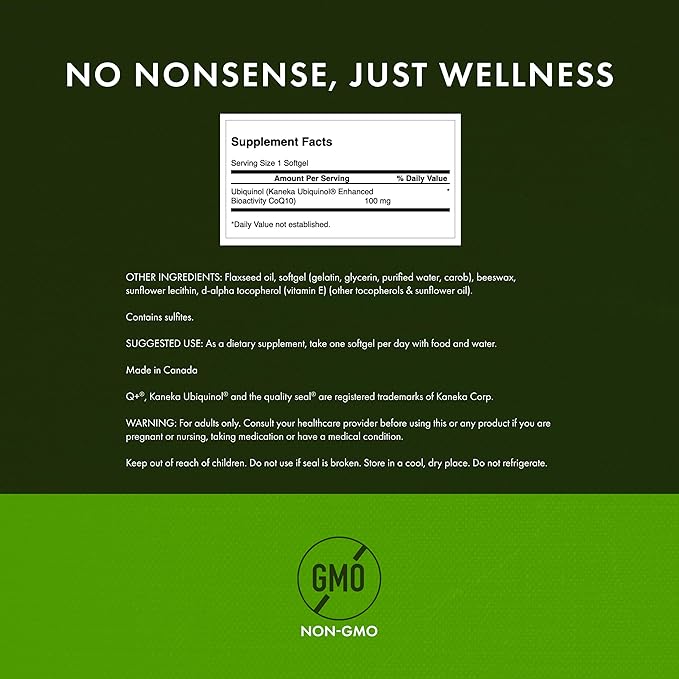 Swanson Ubiquinol - 100 mg - for Heart Health, Brain Energy & Antioxidant Support - Aids ATP Production* - Non-GMO - 120 Softgels