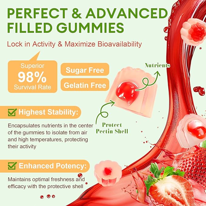 Totaria Sugar Free 5-in-1 Probiotic Prebiotic Postbiotic Gummy, 36 Strains Probiotics for Women Men with Digestive Enzymes, Peppermint, Complete Immune, Gut & Digestive Support, Vegan, 60 Counts