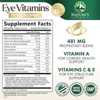 Eye Vitamins Supplements - 3x Strength Eye Health Vitamin with Lutein and Zeaxanthin - Vision Macular Health & Dry Eyes Support With Zinc, Vitamins C E & Minerals, Bottled in USA - 60 Capsules