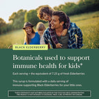 Gaia Herbs Black Elderberry Syrup Kids Daily - Delicious Immune Support Supplement for Kids* - Organic Black Elderberries & Honey - USDA Certified Organic Syrup - 3 Fl Oz (About 18 to 26 Servings)