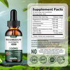 Magnesium Glycinate Liquid Drops Supplement, with Magnesium Glycinate 500mg Ashwagandha, L - Theanine, Chamomile -Support Stress Relief, Bone, Muscle, Mood Mixed Berry Flavor