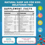 Kids Sleep Gummies with Magnesium Glycinate – Melatonin Free Bedtime Support for Kids – Calm & Relaxation with L-Theanine, GABA, Chamomile & Lemon Balm – Sugar Free Mixed Berry Flavor, 120 Gummies
