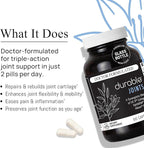 Durable Joints – w/UC-II Collagen + MSM – 2X as Effective as Glucosamine-Chondroitin – Joint Comfort, Flexibility & Mobility Support – Doctor Formulated, Made in USA, 2 per Day (60 Capsules)