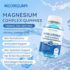 1000mg Hyaluronic Acid & Collagen Peptide Supplements with Biotin, Vitamins C & E - Hair Skin Nails Health Support for Men & Women, Blueberry Flavor, Gluten-Free 120 Gummies