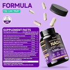 NAD Supplement, Liposomal NAD Resveratrol Supplement Contains Berberine, Alpha Lipoic Acid,Hyaluronic Acid & Quercetin - Support Anti-Aging, Longevity, Cellular Energy, NMN Alternative -120 Capsules