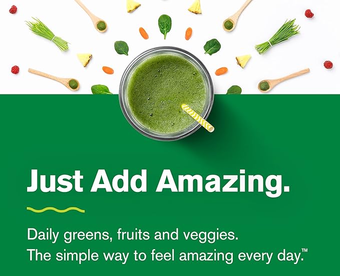 Amazing Grass Greens Blend Superfood: Super Greens Powder Smoothie Mix with Spirulina,Chlorella,Beet Root Powder,Digestive Enzymes & Probiotics,Berry,60 Servings (Packaging May Vary),(Pack of 2)