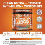 Solar Skin Astaxanthin Tanning Supplement Lycopene L-Tyrosine Vitamins A C D E, PABA Beta Carotene Selenium Grapeseed Extract Omega 3 Flax Seed Copper Capsules By Clea Nutra