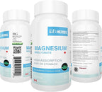 Magnesium Bisglycinate – Highest Absorption – Premium Grade – No Fillers – Non Buffered – 90 Veg Caps – 500mg Magnesium Bisglycinate per Cap (50mg Elemental Magnesium)