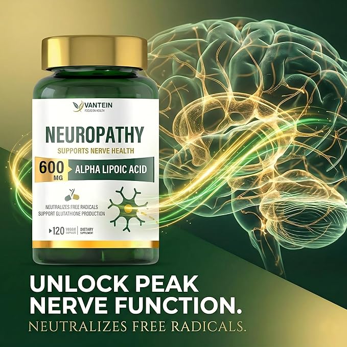 Nerve Savior for Neuropathy 600mg - 120 Veggie Capsules High Potency Alpha Lipoic Acid Supplement for Hands, Feet & Toes Comfort - Powerful Antioxidant Formula