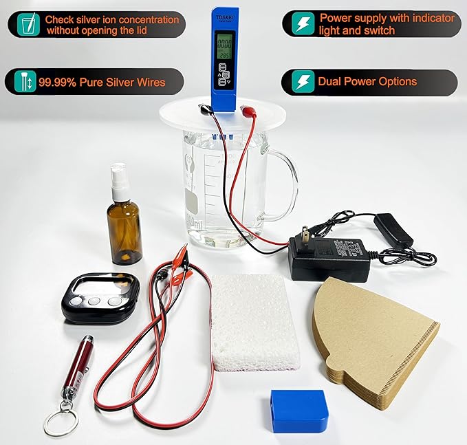 Colloidal Silver Generator Kit,Pure Silver Wire 99.99%,9999 Pure