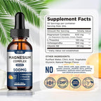 Magnesium Glycinate Liquid Drops 500mg - Triple Magnesium Complex Supplement with Citrate, Malate, Ashwagandha, L-Theanine, Vitamin B6 for Sleep, Mood, Stress Relief, Muscle, Mango Flavor 2 Fl Oz