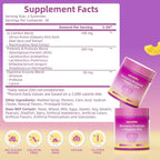 Feminine Probiotics Gummies for Women, Vaginal Probiotics with Slippery Elm,Prebiotics & Probiotics Supports pH Balance,Immune Health, Vegan, Non-GMO, Pineapple Flavor,60 Gummies 1 Pack