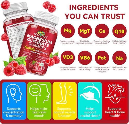 120 Count Magnesium Glycinate Gummies with L-Threonate（600mg Per Serving）,High Absorption Sugar Free Magnesium Potassium Supplement for Relaxation, Stress Relief, and Sleep Support for Adults & Kids