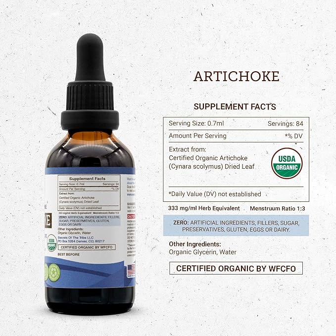 Secrets of the Tribe Grape Seed and Artichoke Liquid Extract (2 pcs.) | Alcohol-Free Tinctures | Grape (Vitis vinifera) Dried Seed and Artichoke (Cynara scolymus) Dried Leaf (2x2 fl oz)