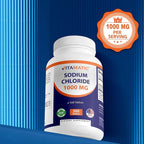 Vitamatic Sodium Chloride 1000mg – 365 Tablets -2 Bottles Electrolyte Replenisher & Hydration Support – Non-GMO, Gluten-Free
