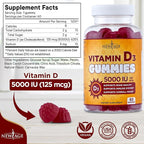 NEW AGE Vitamin D3 5000 IU 125mcg Gummies - Immune Supplement - Non-GMO, Gluten-Free, Dairy-Free, No Gelatin (180 Gummies (Pack of 3))