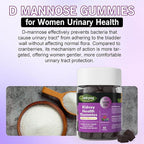 D mannose Gummies for Women, Kidney Cleanse Detox & Repair Gummies – Urinary Health & Kidney Stone* Support, Chewable D-mannose with Astragalus, Dandelion, Milk Thistle – Vegan, Sugar-Free, 60 cts