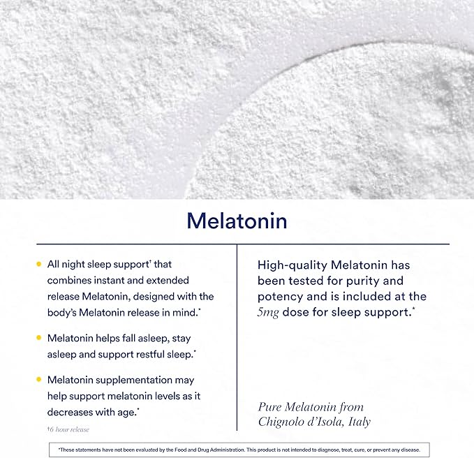 Ritual Sleep Melatonin 5mg - Sleep Aid Supplement - BioSeries Time Released Capsules Designed for All Night* Sleep Support for Adults - Vegan - Drug-Free - Vanilla - 20 Capsules - 20 Servings