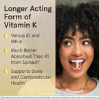 Jarrow Formulas MK-7 90 mcg - Bioactive Form of Vitamin K2-120 Servings (Softgels) - for Bone & Cardiovascular Health - Vitamin K2 MK-7 Dietary Supplement - Gluten-Free