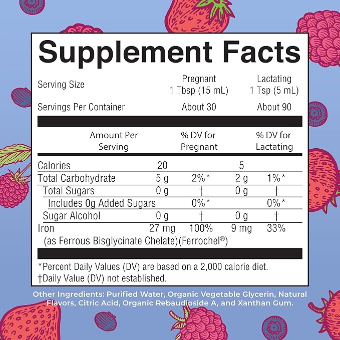 MaryRuth’s Prenatal Postnatal Iron Liquid | Iron Supplement for Prenatal & Postnatal | with Ferrochel | Red Blood Cell Production | Sugar Free | Vegan | Non-GMO | Gluten Free | 15.22 Fl Oz
