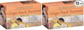 Bigelow Ginger Peach Turmeric Herbal Tea,Caffeine Free,18 Count (Pack of 12)