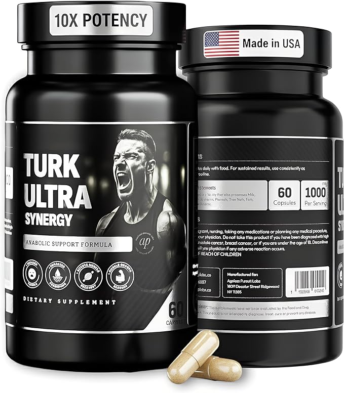 Turkesterone & Tongkat Ali for Men (60 Capsules) - Turkesterone 500mg + Tongkat Ali 500mg + Apigenin 25mg + BioPerine 5mg per serving to boost stamina, muscle growth and builder - Made in The USA