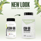 NutraBio Ashwagandha KSM-66 | Ashwagandha Herbal Supplement for Stress, Mood, & Performance | 600 MG of Clinically Studied KSM66 60 Capsules