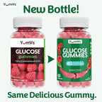 YUM-V'S Glucose Gummies – Fast Acting Glucose Chewable Gummies – Great Tasting – Gluten Free, Vegan, Non-GMO – Berry Natural Flavor – 60 Chewable Gummy for Adults & Kids