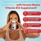 Methylated Vitamin B12, Jelly Bean Gummies for Adults, Brain Health and Energy Booster, Healthy Hair, Skin, and Nails, Nutritional Vegetarian Supplements, 120 Jelly Beans