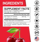 Tart Cherry Extract Capsules Supplement - Purge Uric Acid Flush Cleanse Antioxidant Pills for Rest Support - Tart Cherry Capsules Anthocyanin Supplements Ultra Pure Cherries Vitamins Concentrate Pill