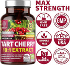 N1N Premium Tart Cherry Extract Capsules, 200 Veg Caps, 3000 mg, Powerful Antioxidant, Joint Health and Mobility, Non-GMO, Gluten Free, 200 Veggie Caps