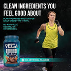 Vega Premium Protein + Supergreens, Chocolate – 20g Vegan Protein, Dairy & Gluten Free, 28.8 oz (25 Servings)