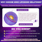 NEVISS 1Pack 60mg Melatonin Liposomal for Adults, High Dose Deep Rest & Brain Cognition, Extra Strength with Vitamin D3, K2, Chamomile for Sound Zzz Cycle, Power Antioxidant, 75 Softgels
