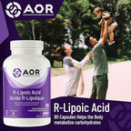 AOR R Alpha Lipoic Acid 150mg, 90 Vegan DR Capsules, 30-Day Supply – Pure R-Lipoic Acid Formula for Antioxidant Activity, Carbohydrate Metabolism & Everyday Digestive Balance – Non-GMO, Gluten-Free