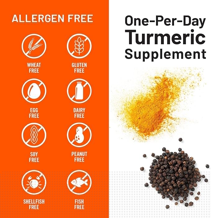 NatureWise Turmeric Curcumin 500mg with Black Pepper Softgels - Extra Strength, Enhanced Absorption - 95% Curcuminoids & BioPerine for Immune Support - Gluten-Free, Non-GMO - 180 Count[6-Month Supply]