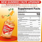 Sugar Free Vitamin C + D3 + Zinc Gummies for Adults 50 +, 9 in 1 Immune Defense Supplement with D3 5000IU, Elderberry, Echinacea, Mullein Leaf for Boost Immunity, Power Antioxidant, Vegan (Pack of 2)