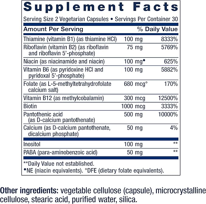 Life Extension BioActive Complete B-Complex, Heart, Brain and Nerve Support, Healthy Energy, Metabolism, Complete B Complex, 60 Vegetarian Capsules