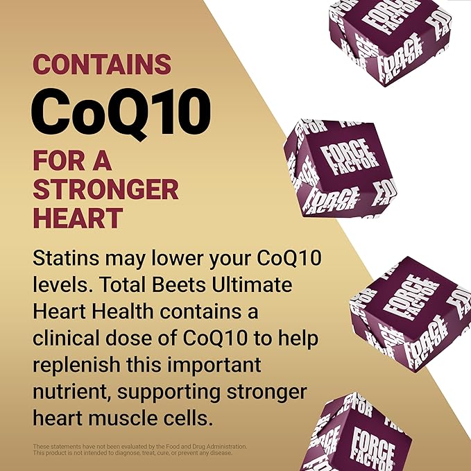 Force Factor Total Beets Ultimate Heart Health Chews for Blood Pressure Support,with Beetroot Powder,CoQ10,B Vitamins & Grapeseed Extract for Blood Flow & Energy,Black Cherry,60 Soft Chews,(Pack of 2)
