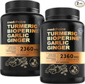 4-in-1 Turmeric Joint Support Supplements with Garlic and BioPerine - 2360 mg High Potency Herbal Blend for Mobility, Everyday Flexibility, Digestive Comfort, Active Aging Support (120ct, Pack of 2)