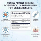 GHK-Cu Copper Peptide Supplement 120 Capsules, 120mcg Ultra High Strength Supplement Supports Skin Elasticity and Hair Vitality, Promotes Natural Collagen Synthesis