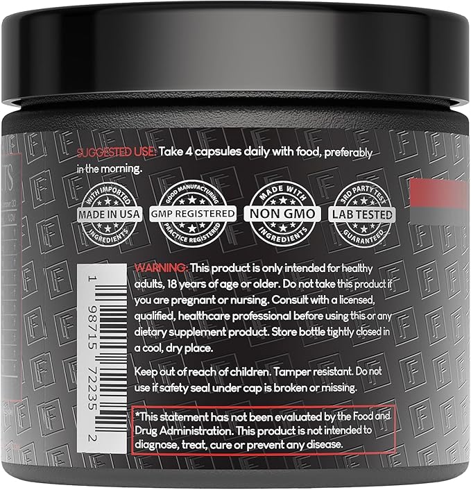 Formulation Factory Heart of Steel: 10-in-1 Metabolic Maximizer Nitric Oxide Supplement, Blood Pressure Support, L Arginine, L Citrulline Natural Pre-Workout: Energy Management 240 Count (2 Pack)