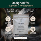 Adapt Naturals Magnesium Glycinate Supplement, Bioavailable High Absorption Pure Magnesium Chelate Complex, Supports Gut Health, Sleep, Relaxation, Bone and Muscles - 30 Days Supply