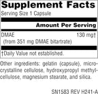 Source Naturals DMAE, Dimethylaminoethanol Bitartrate - Supports Mental Concentration - 200 Capsules