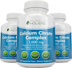 Calcium Citrate 1000mg | Healthy Bone & Teeth Support | High Absorption Cal Citrate | Gentle on Digestion | Vegan & Non-GMO | 3 Month Supply | Calcium Supplements for Women & Men | 365 Capsules