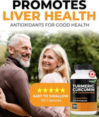 Renew Actives Turmeric Curcumin with Black Pepper – 600MG Turmeric Root, 100MG Curcuminoids per 2 Capsules – Supports Digestion, Liver Health, Joint Relief & Mobility – Made in Canada – 120 Capsules