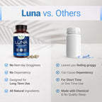 Nested Naturals Luna Sleep Supplement, Melatonin Free, Non-Habit Forming Herbal Sleep Supplement, Adult Bedtime Support, Help Sleeping w/Chamomile, Valerian, L-Theanine, 60 Vegan Capsules