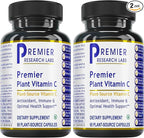 Premier Research Labs Vitamin C Supplement - Natural Vitamin C, Whole Food Vitamin C, Essential C Complex, Pure with Bioflavonoids & Organic Ingredients - 60 Vegetarian Capsules (Pack of 2)