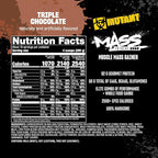 Mutant Mass Extreme 2500 - High Calorie Mass Gainer Whey Protein Powder with Creatine & Amino Acids - Muscle Building & Weight Gain for Hard Gainers - Triple Chocolate 12 lbs